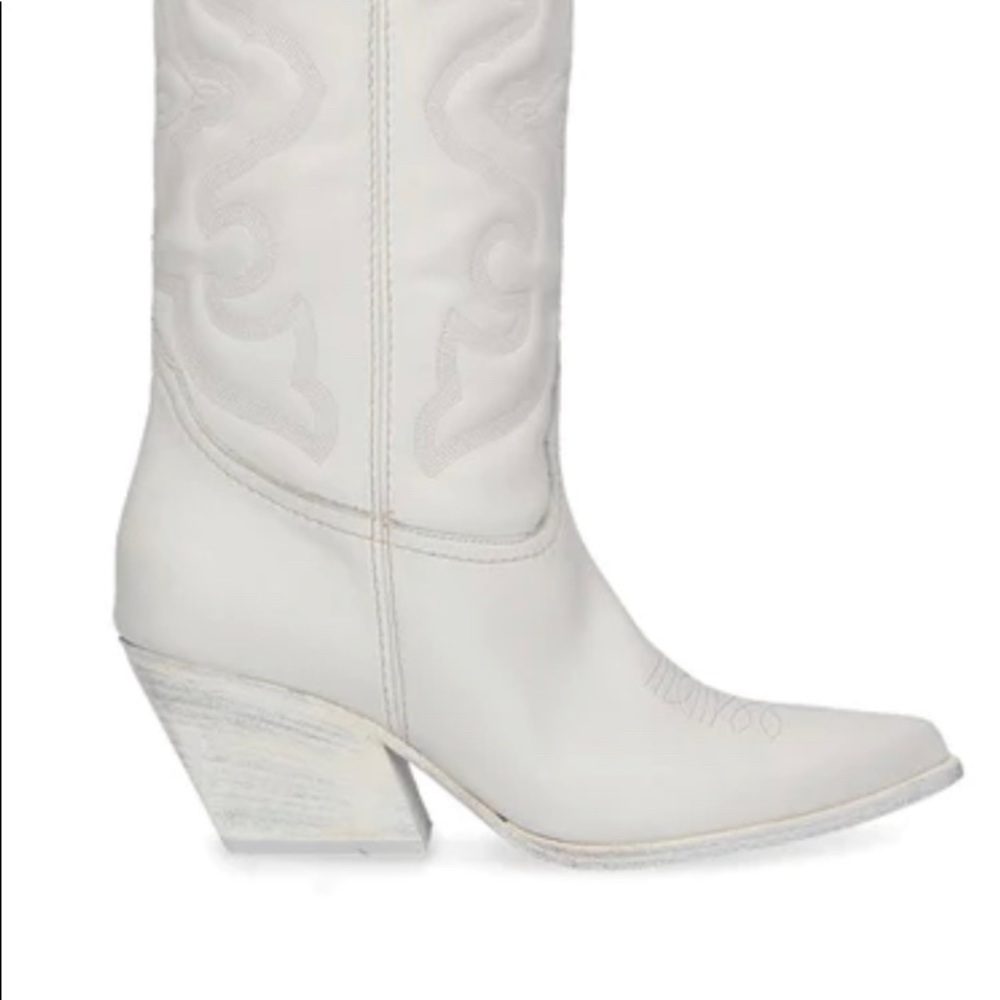 Women's Steve Madden West Western Boots White WEST07S1/WHT Size 6